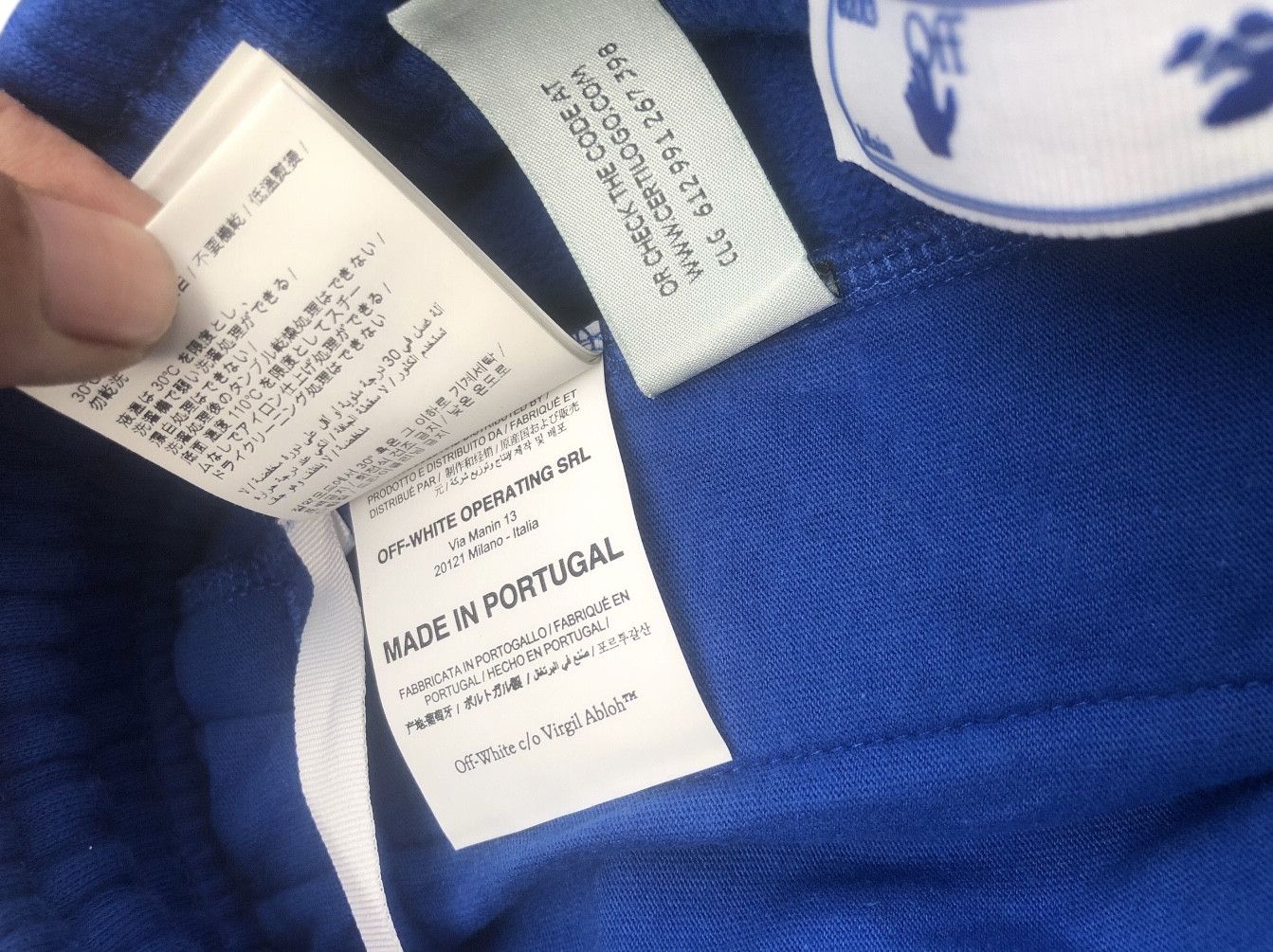 Off-White 💯OFF-WHITE c/o VIRGIL ABLOH Blue Mona Lisa SweatPants Size US 32 / EU 48 - 11 Thumbnail