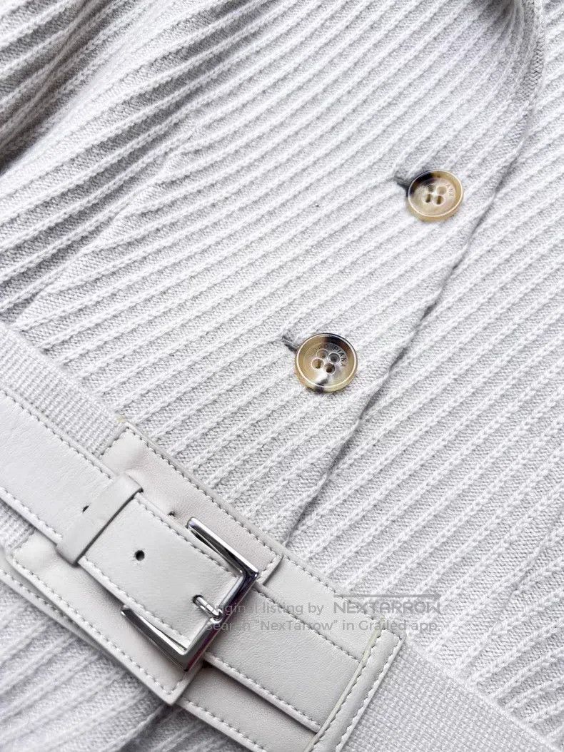 Loro Piana Loro Piana Off-white twill cashmere knit cardigan suit wit Size XS / US 0-2 / IT 36-38 - 4 Thumbnail