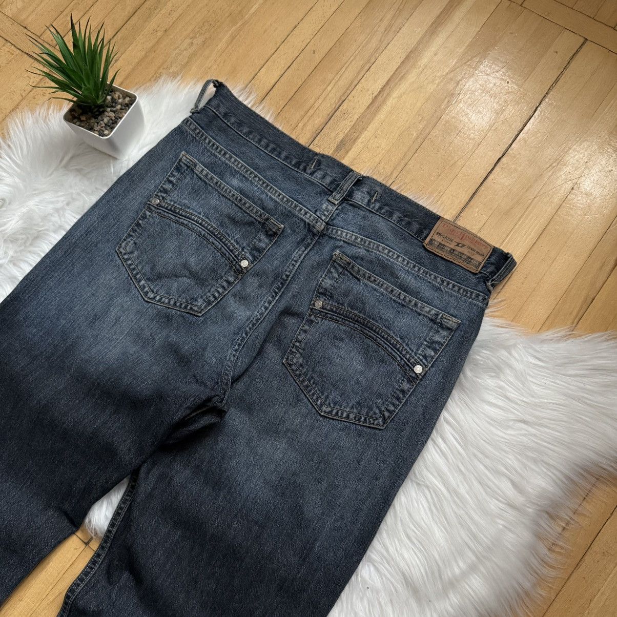 Diesel 📌 Vintage DIESEL Y2K Straight Relaxed Crazy Denim Jeans Size US 34 / EU 50 - 3 Thumbnail