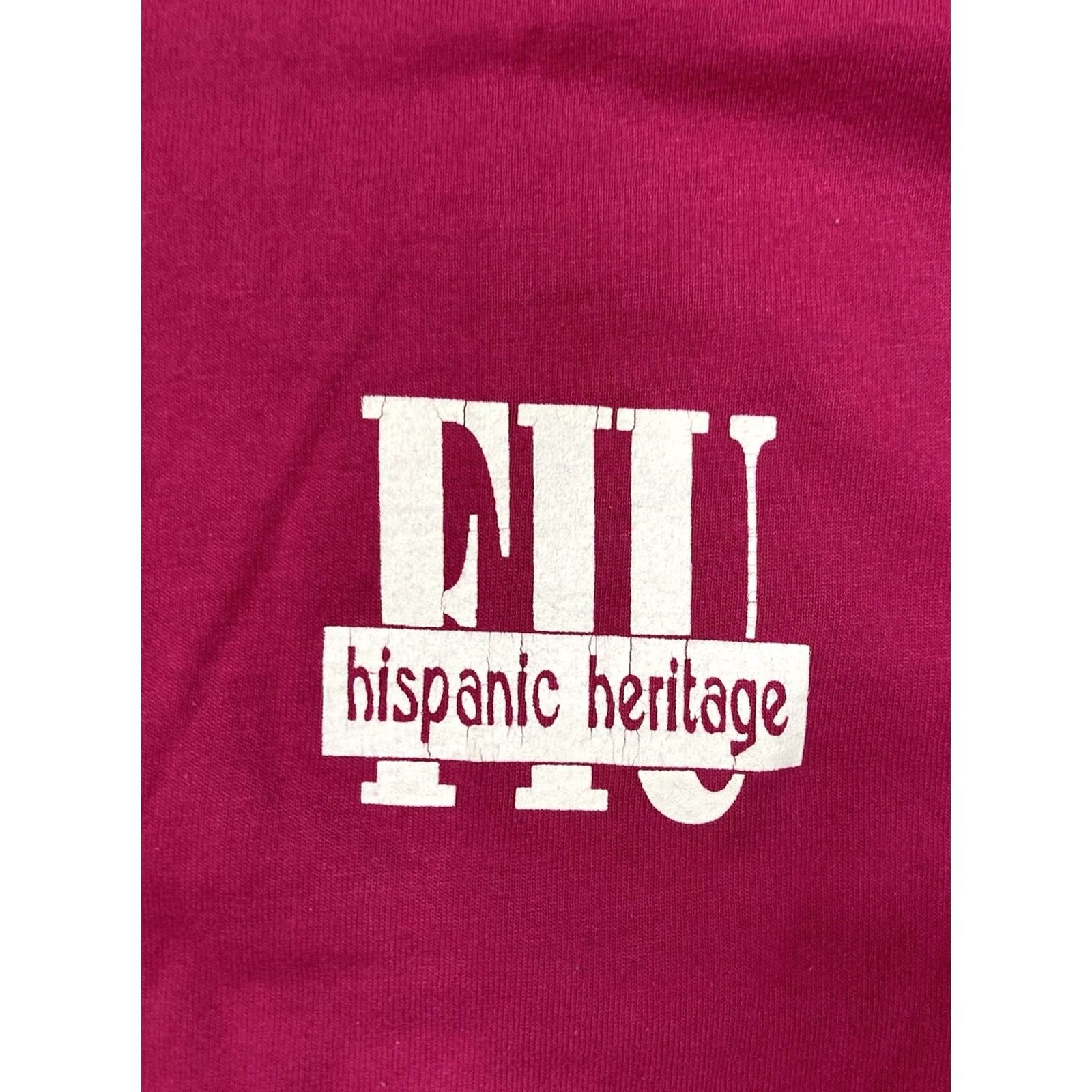 Fruit Of The Loom VINTAGE FIU Hispanic Heritage T-Shirt Men XL Gray Cotton 90s Graphic Print Crew Neck Short Sleeve Logo 1990-1999 USA 90s Mens Tall Size US XL / EU 56 / 4 - 5 Thumbnail