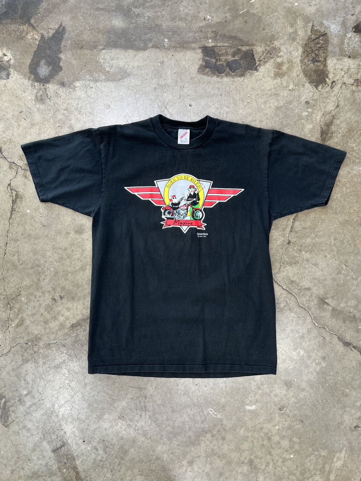 Harley Davidson Vintage 90s Maxine Born to be Riled Art Motorcycle Tee Large Size US L / EU 52-54 / 3 - 2 Thumbnail