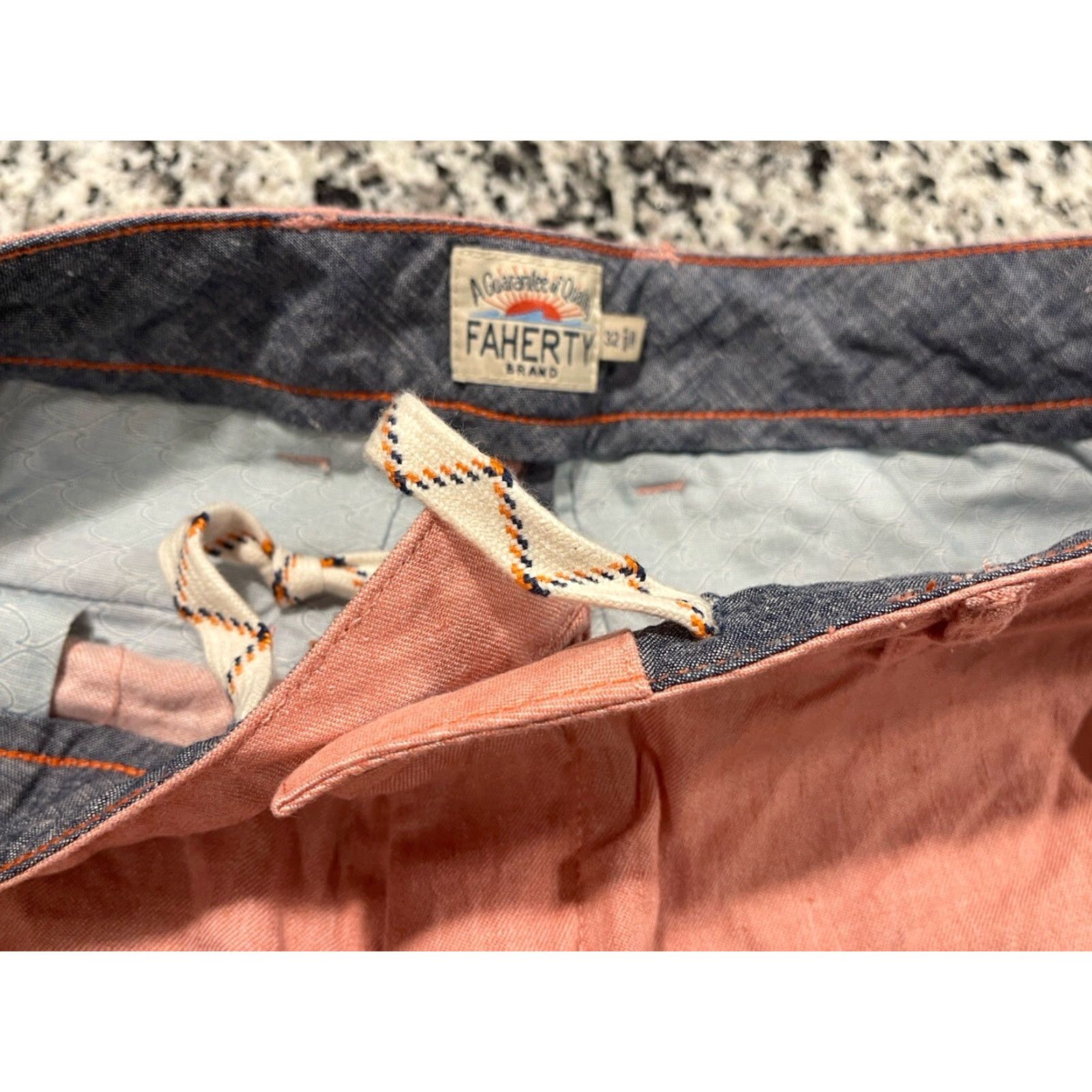 Faherty Faherty Shorts 32 Linen Blend Organic Drawstring Stretch Preppy Beach Salmon Size US 32 / EU 48 - 3 Thumbnail