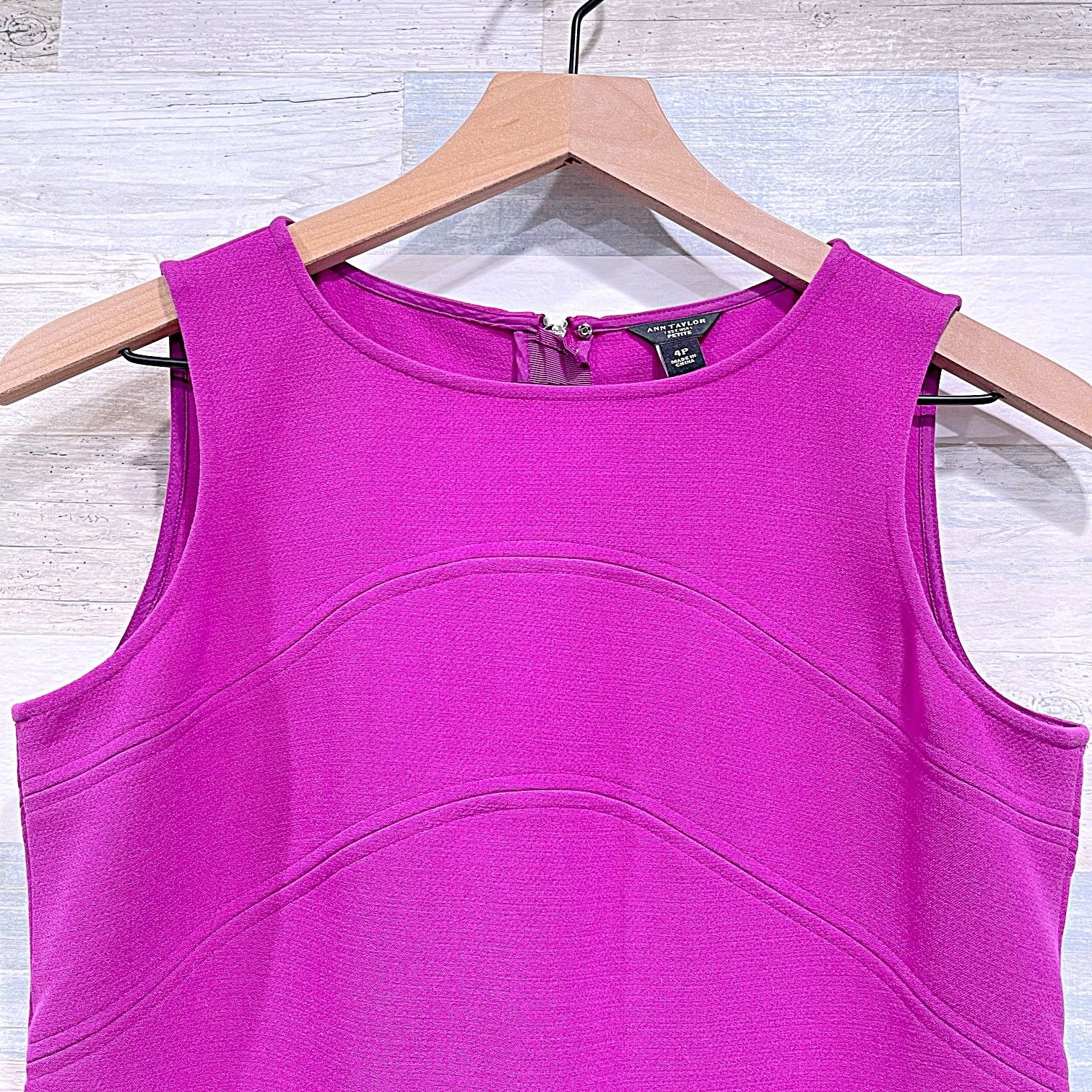 Ann Taylor Ann Taylor Downtown Shift Dress Purple Mini Sleeveless 4P Size S / US 4 / IT 40 - 2 Thumbnail