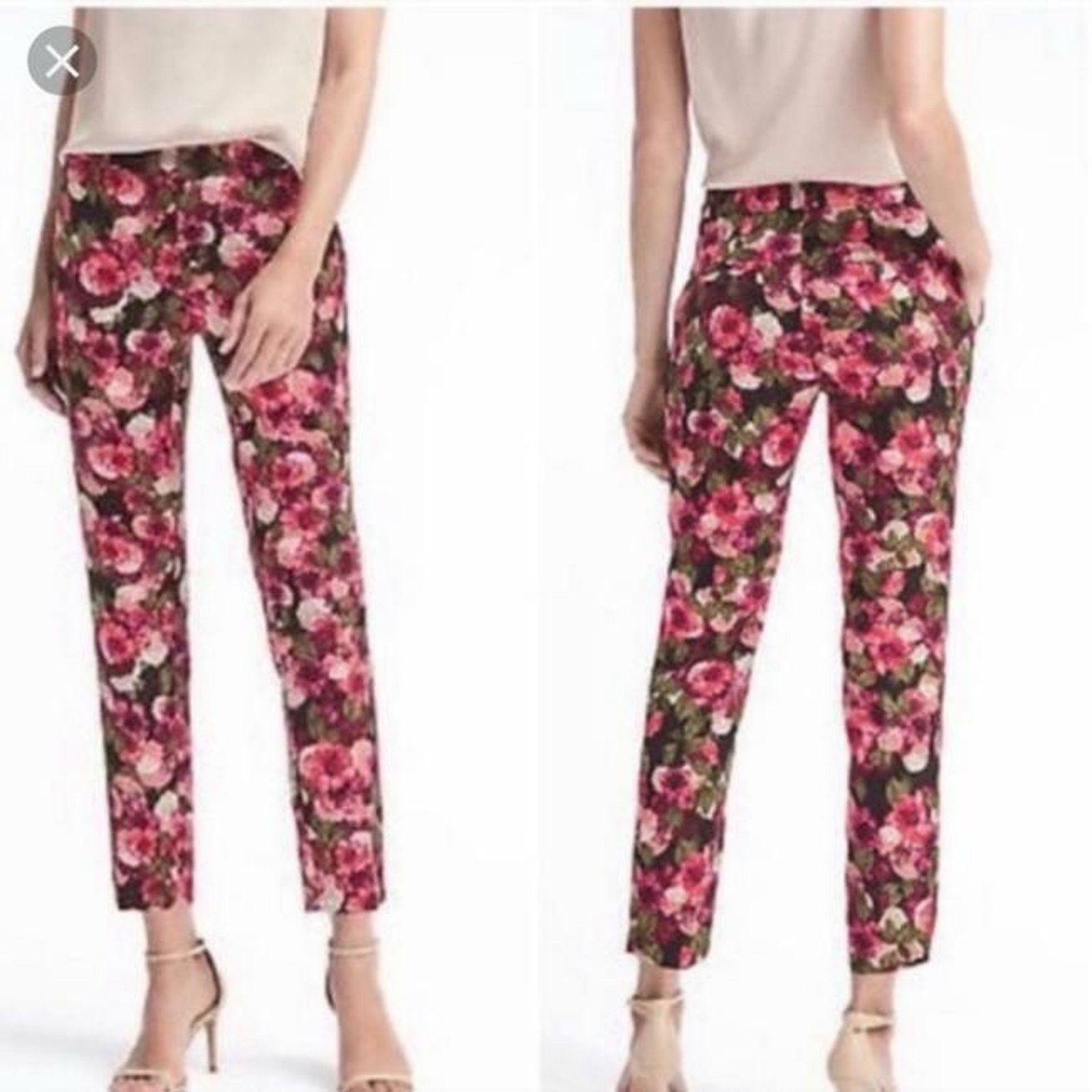 Banana Republic Banana Republic Floral Avery Ankle Dress Pants Womens 4 Size 27" / US 4 / IT 40 - 9 Thumbnail