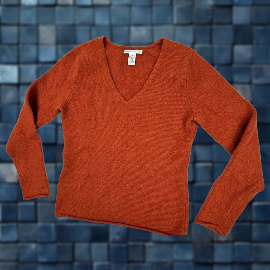 Vintage Sarah Spencer Pullover Sweater Women M – Orange Size M / US 6-8 / IT 42-44 - 1 Thumbnail