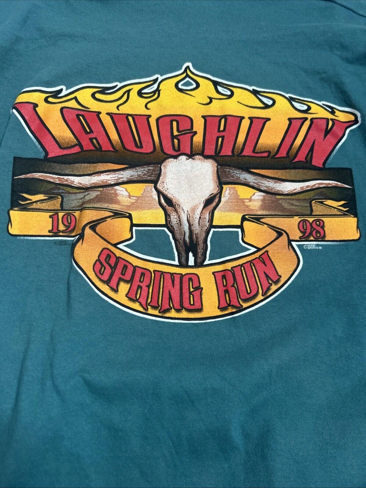 Fruit Of The Loom 1998 Laughlin Spring Run Motorcycle Rally T-Shirt Size US L / EU 52-54 / 3 - 4 Thumbnail