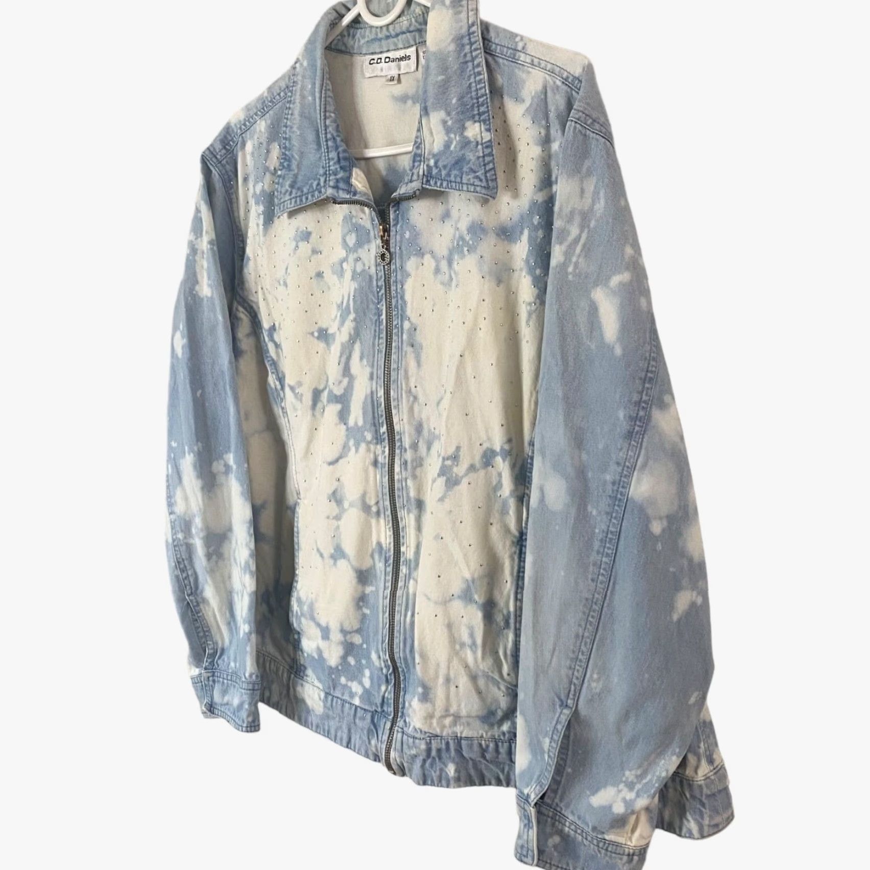 Vintage VINTAGE C.D Daniels Denim Jacket Womens 1X Blue Long-Sleeve Full Zip Jean Jacket Size 40" / US 18 - 2 Thumbnail