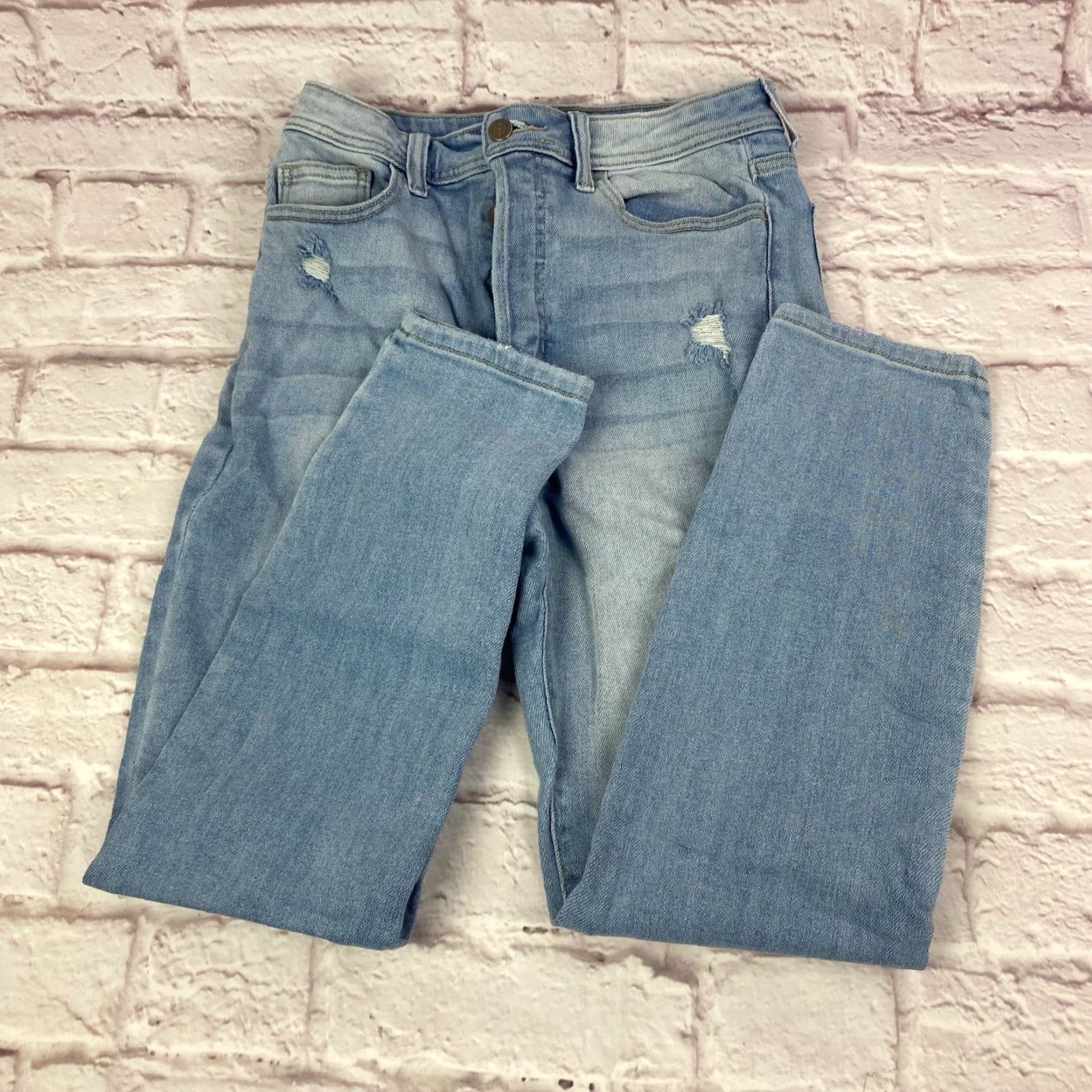 Vintage VINTAGE Cello Jeans Womens Junior Teens 7/28 Mom Skinny High Rise Distressed Button Fly 90s City College Blues Jeans Mens? Size 28" / US 6 / IT 42 - 2 Thumbnail