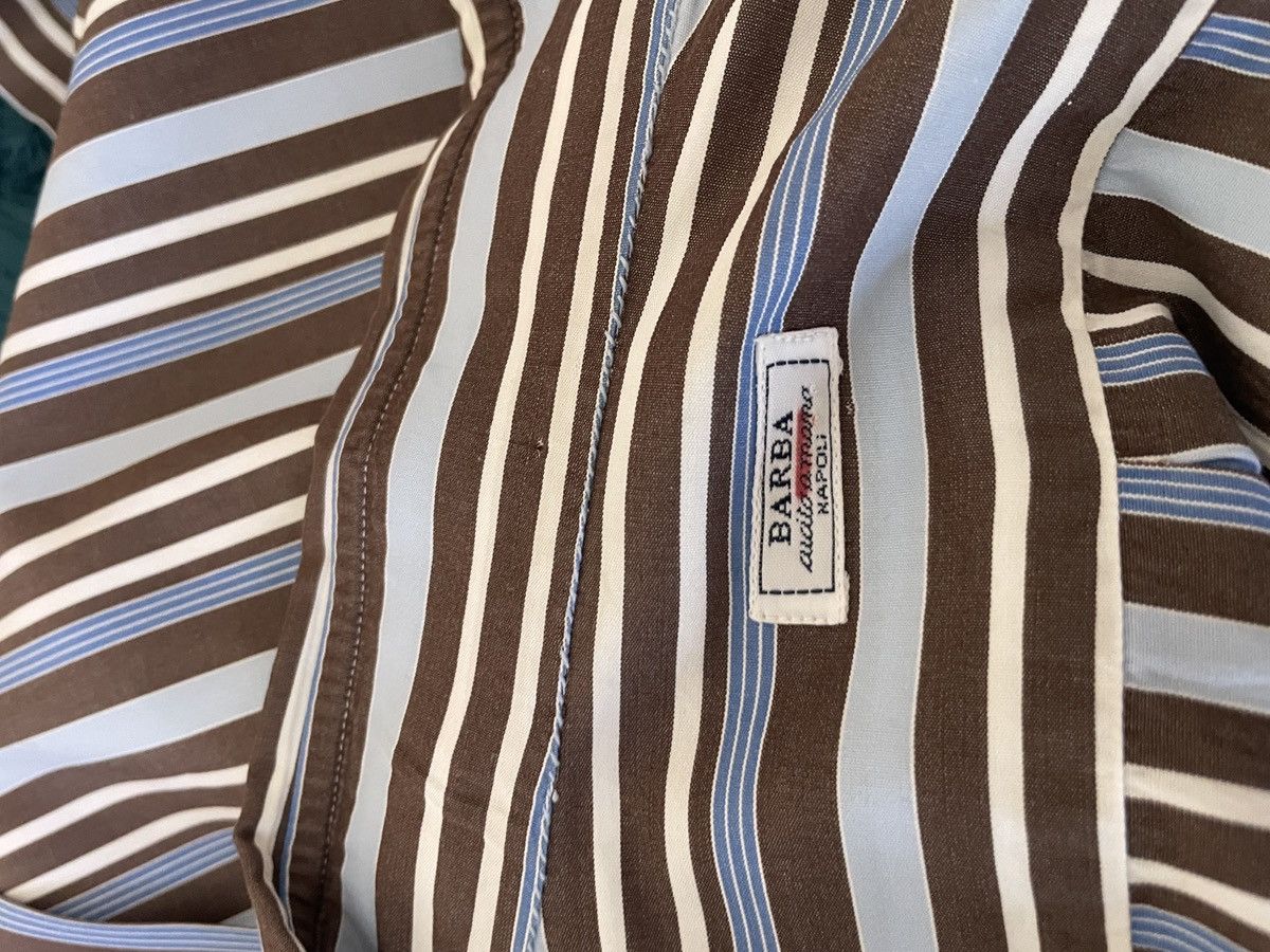 Barba Napoli Striped Button Down dress shirt 16x37 Size US L / EU 52-54 / 3 - 14 Thumbnail