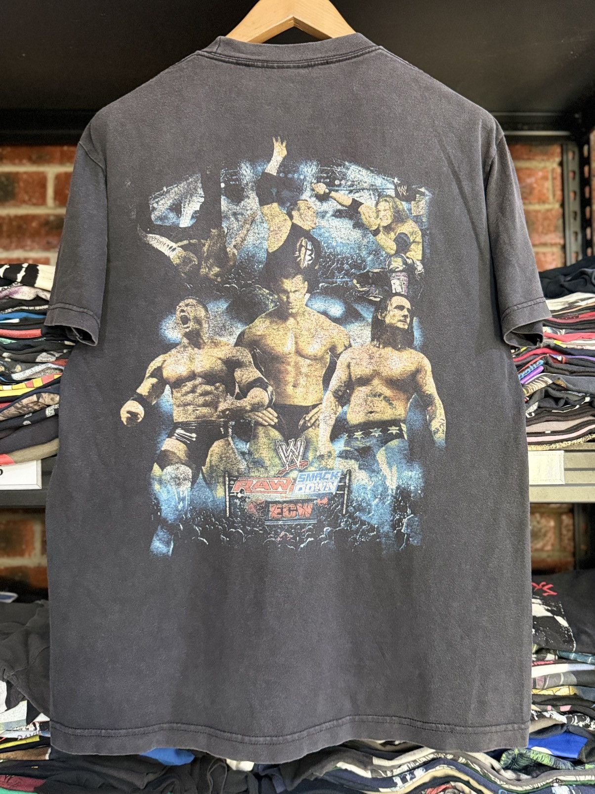 WWF Vintage ECW Raw Smack Down Wrestling Backhit Sun Faded Tee Size US L / EU 52-54 / 3 - 2 Thumbnail