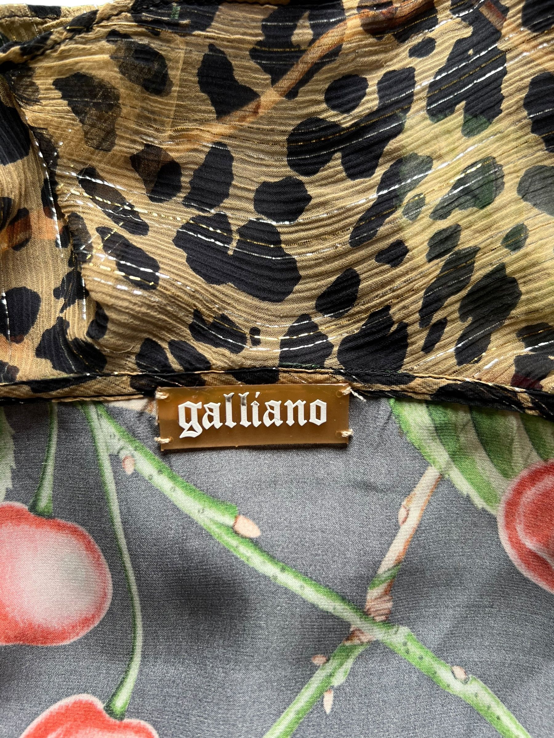 John Galliano Galliano 2003 Cherry & Leopard Print Dress Size L / US 10 / IT 46 - 6 Thumbnail
