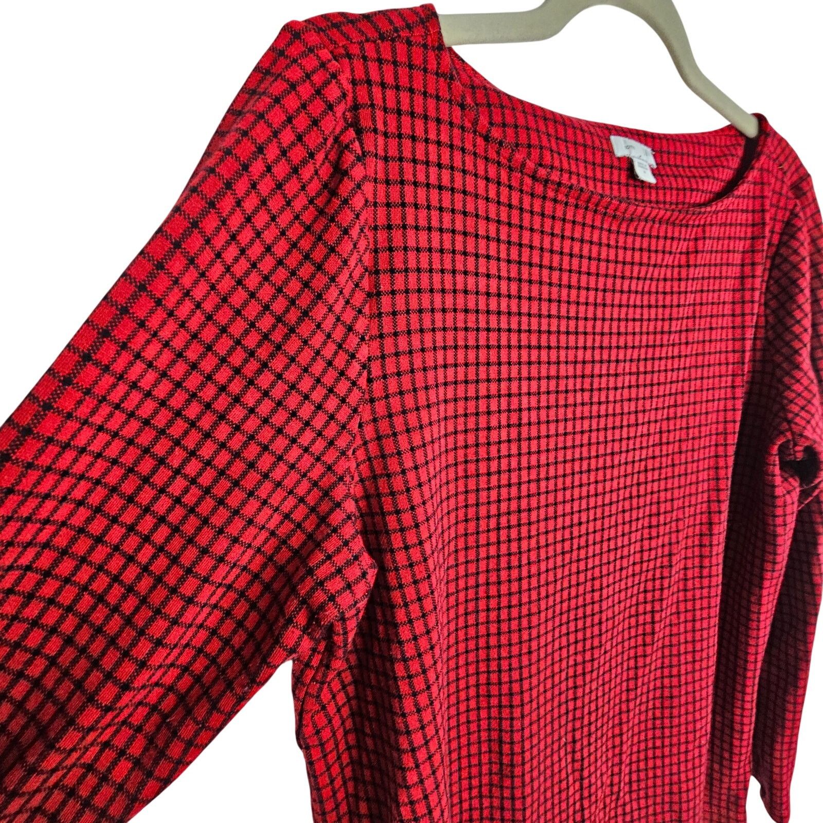 J. Jill J. Jill Womens Ponte Sweater Size M Check Lagenlook Stretch Size M / US 6-8 / IT 42-44 - 1 Thumbnail
