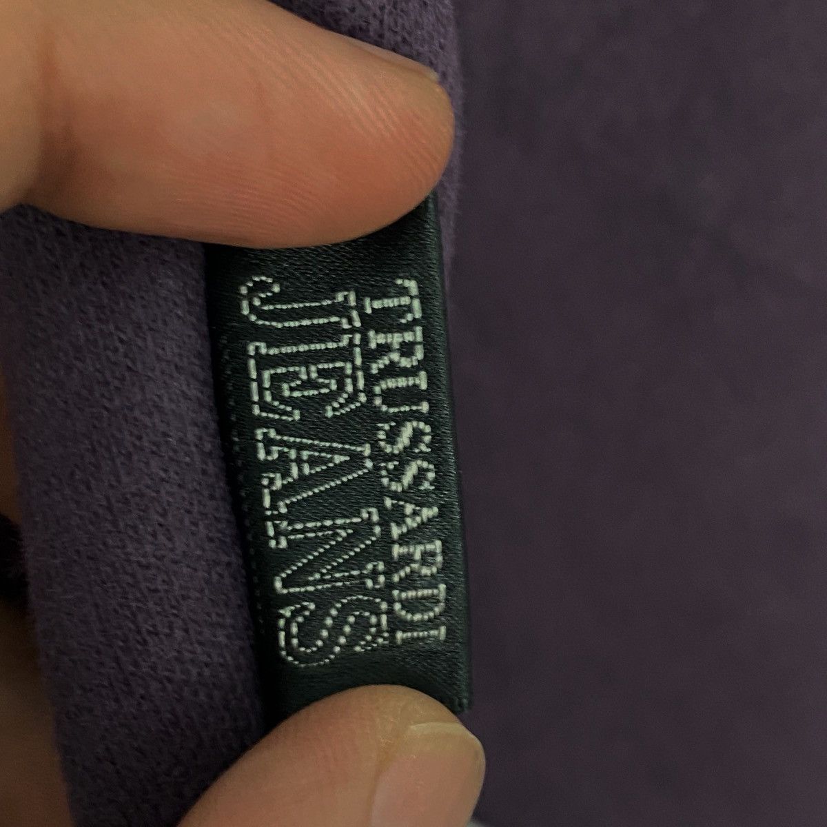 Vintage Vintage 90s Trussardi Sweatshirt Crewneck Purple Big Logo Size US L / EU 52-54 / 3 - 5 Thumbnail