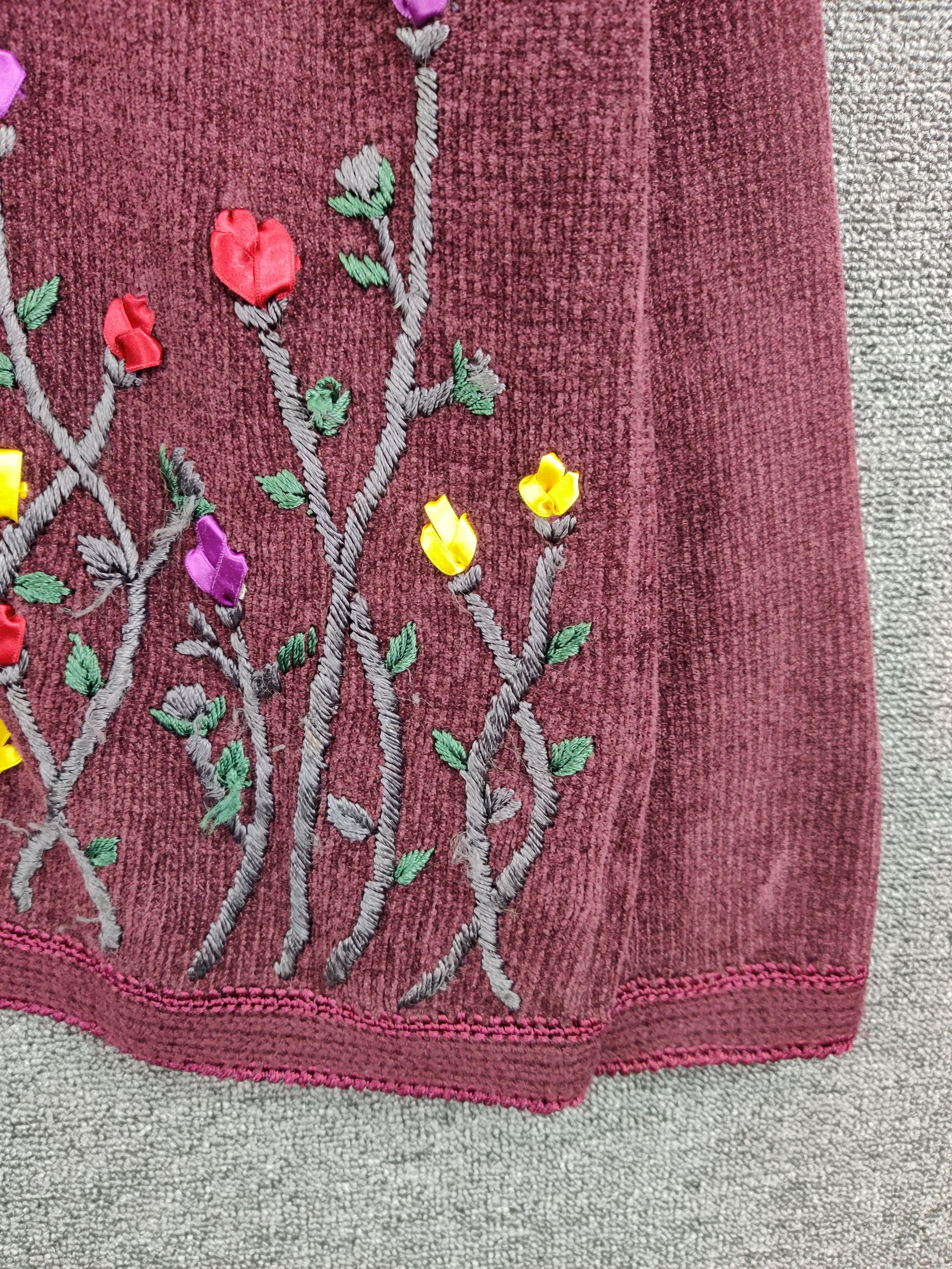 Japanese Brand Vintage Emrald Princess Embroidery Floral Cardigan Size US M / EU 48-50 / 2 - 2 Thumbnail