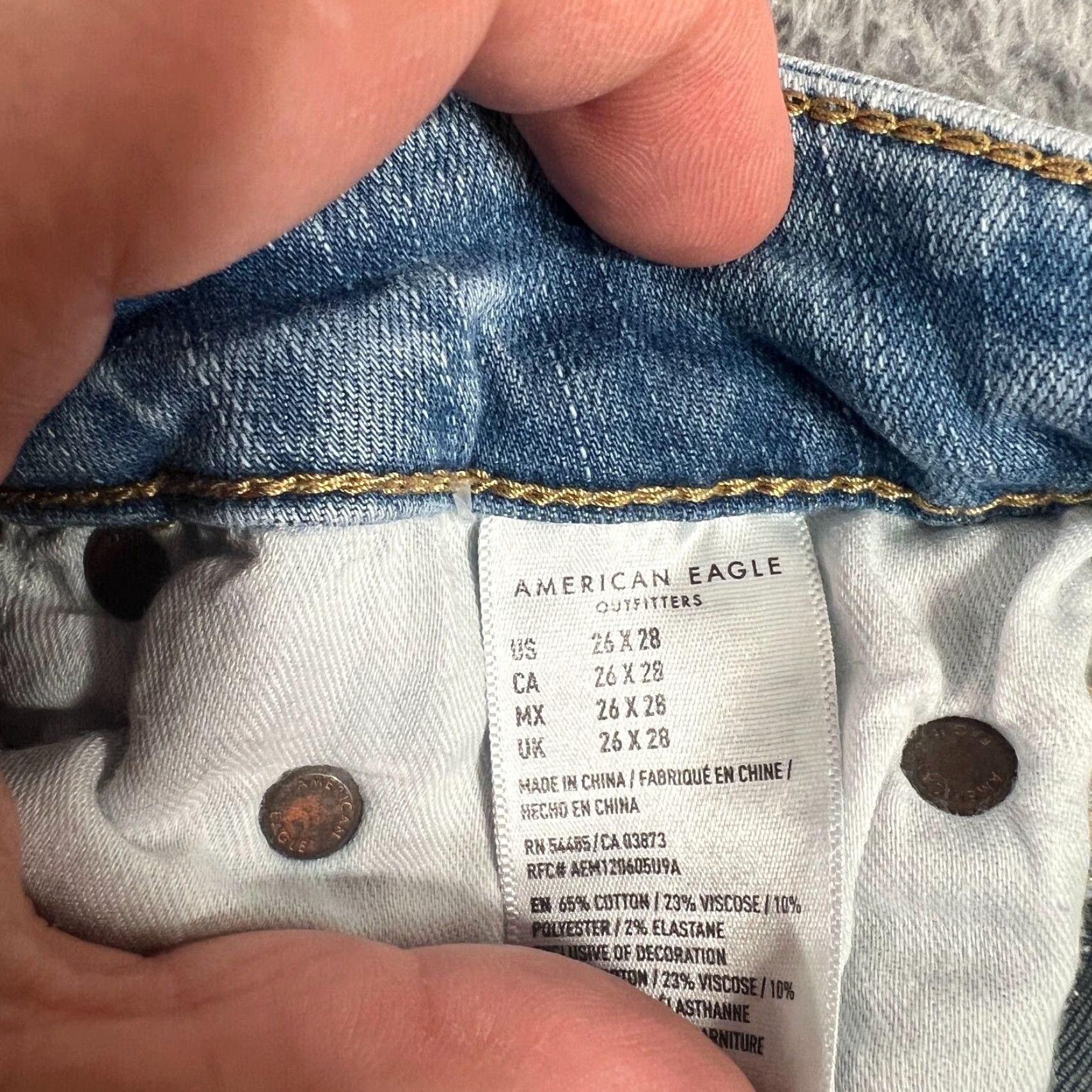 American Eagle Outfitters VINTAGE American Eagle Outfitters Jeans Men Skinny 28x27 Light Wash Distressed 5-Pocket Denim Size US 26 / EU 42 - 6 Thumbnail