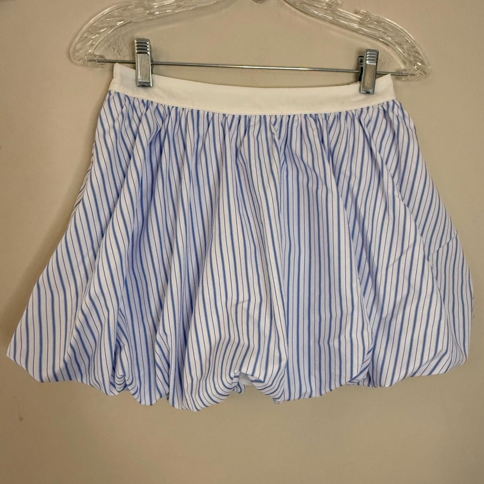 Other Lizette blue & white stripe balloon hem skort SZ M Size 32" / US 10 / IT 46 - 1 Thumbnail
