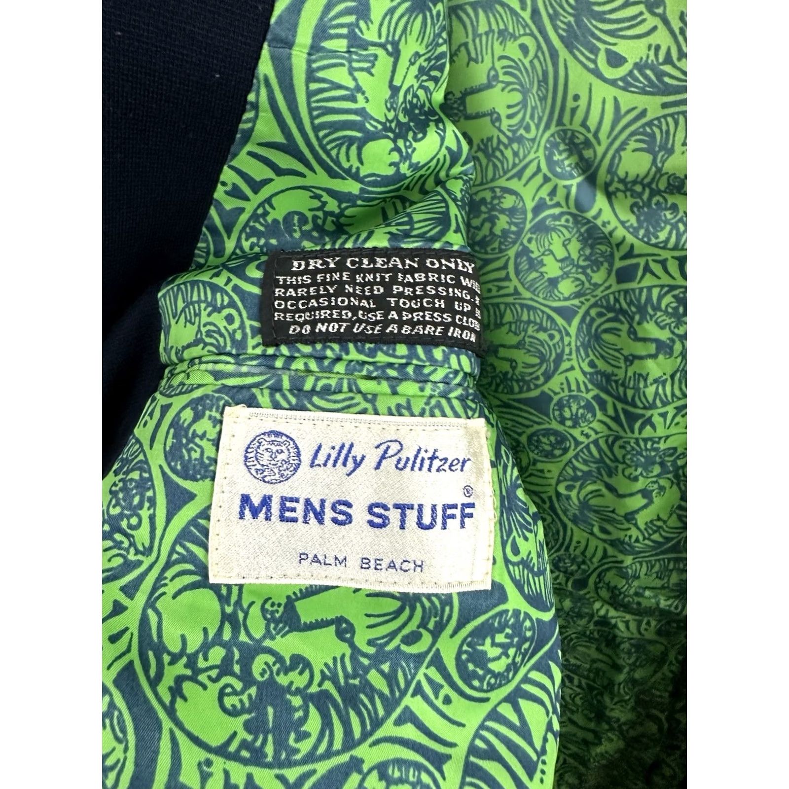 Lilly Pulitzer RARE VTG Lilly Pulitzer Palm Beach Paisley Sport Blazer Coat Jacket 24.5x34 XL Wool Blue Paisley 2 Piece Mens Blazer Size 46R - 3 Thumbnail