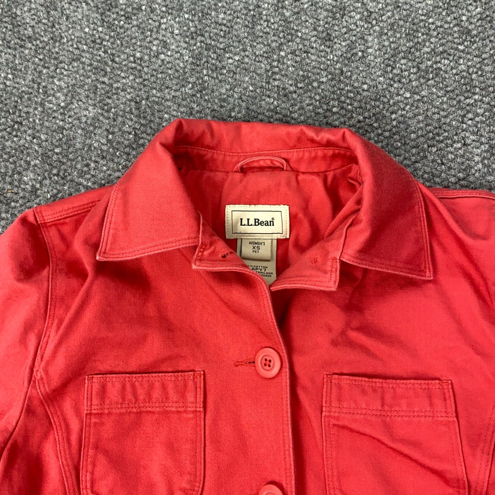 Vintage LL Bean Womens Jacket XS Petite Red Button Casual Size XS / US 0-2 / IT 36-38 - 4 Thumbnail