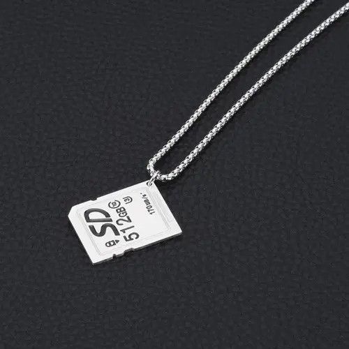 Jewelry SD Card Memory Card Pendant Necklace Size ONE SIZE - 1 Thumbnail