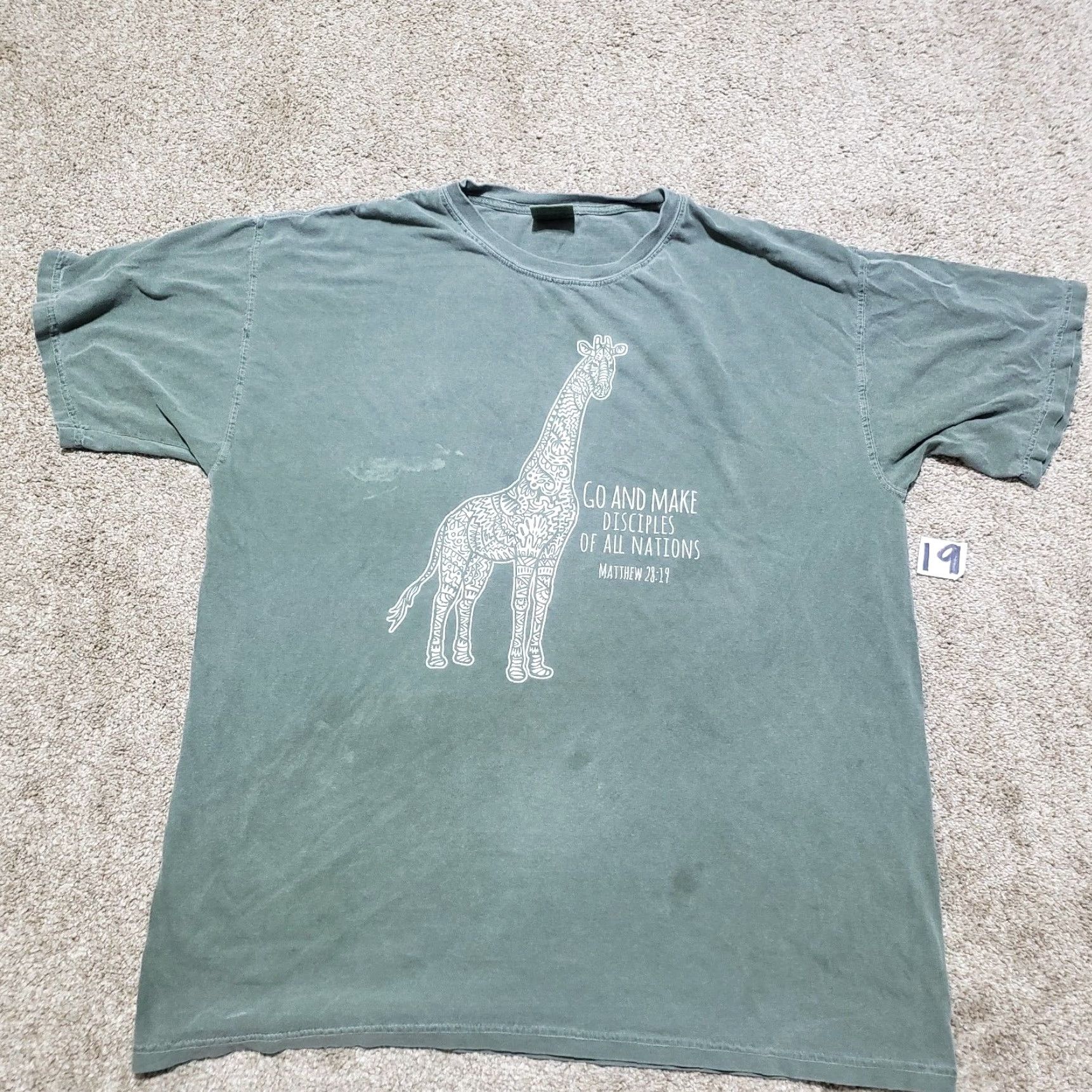 Vintage VINTAGE Matthew 28:19 Bible Verse T-Shirt Unisex Adults XL Green Short Sleeve Adult XL Green Bible Verse Shirt 90s Concert? Size US XL / EU 56 / 4 - 2 Thumbnail