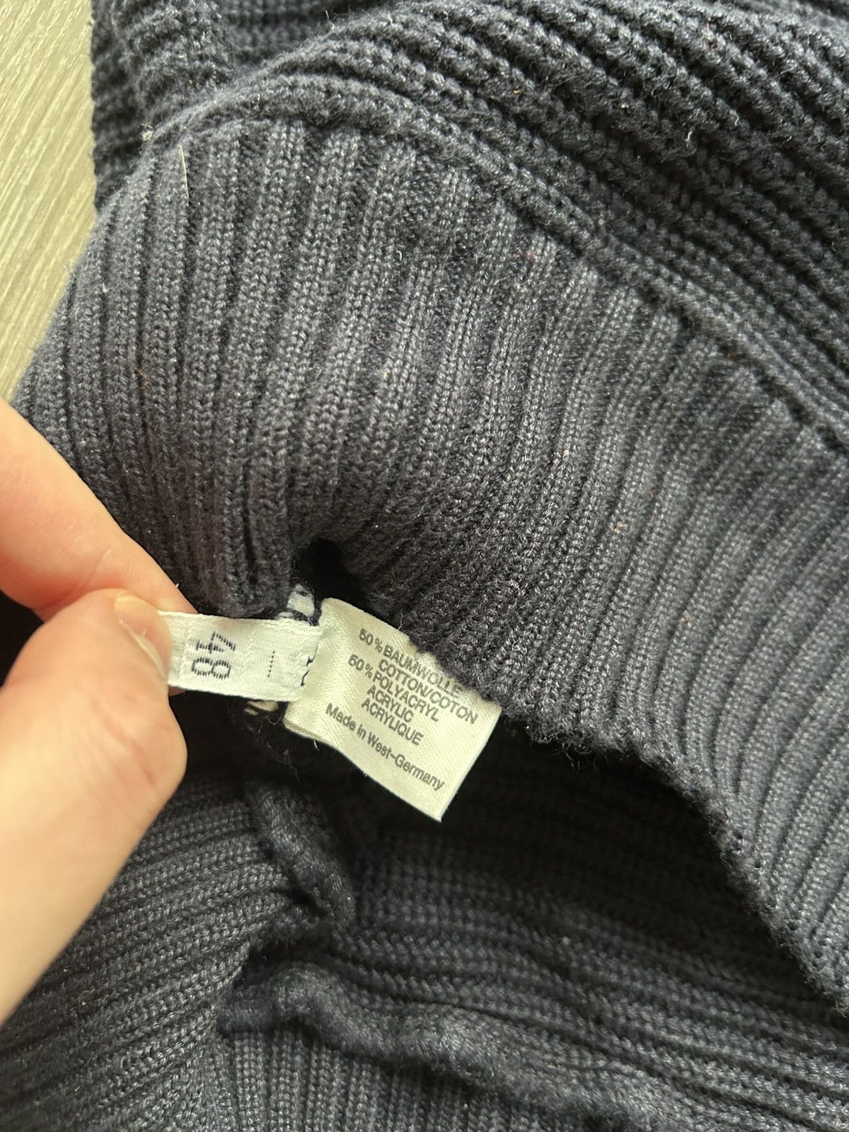Carlo Colucci Carlo Colucci Men's Oversized Sweater, Navy Blue Size US M / EU 48-50 / 2 - 9 Thumbnail