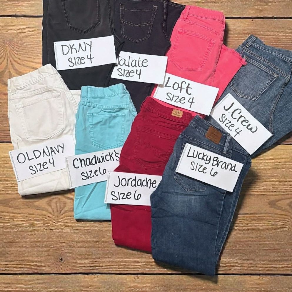 Lucky Brand 8 Pair Designer Jeans/Pants Size 4 & 6 Lucky Brand, etc Size 27" / US 4 / IT 40 - 2 Thumbnail