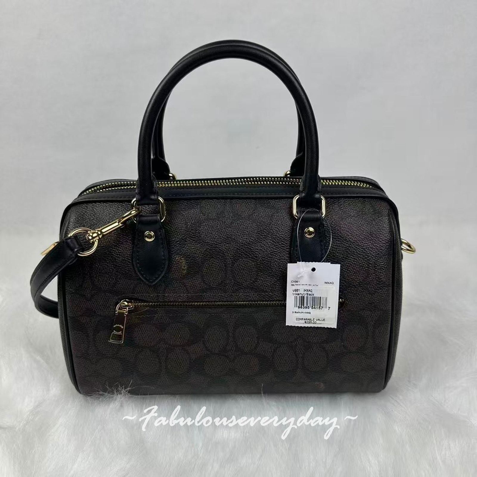 Coach Coach Rowan Satchel Crossbody Sig Canvas/Gold/Walnut/Black Size ONE SIZE - 3 Thumbnail