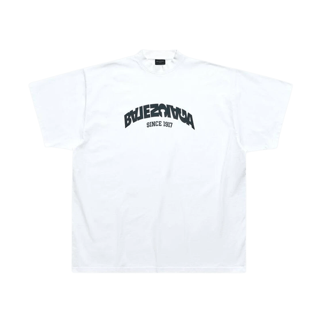 Balenciaga o1bcso1str0125 Unisex Back Flip T-Shirt Oversized in White Size US M / EU 48-50 / 2 - 1 Thumbnail