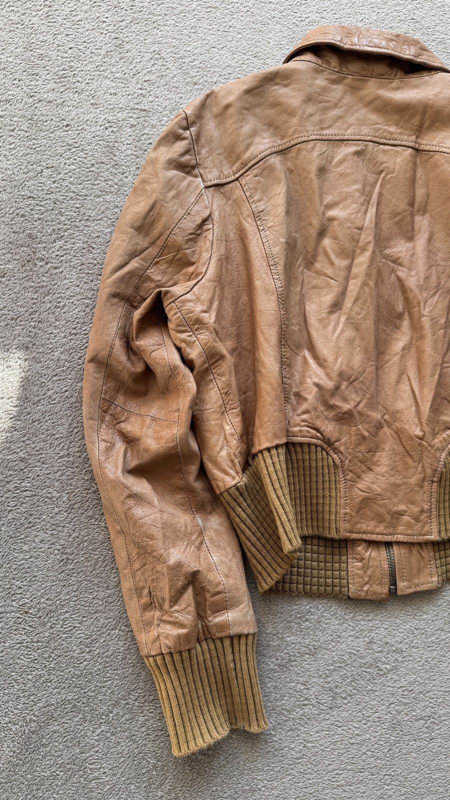 Genuine Leather Y2K Vintage Moto Biker Leather Jacket Gucci Miu Miu style Size XL / US 12-14 / IT 48-50 - 7 Thumbnail