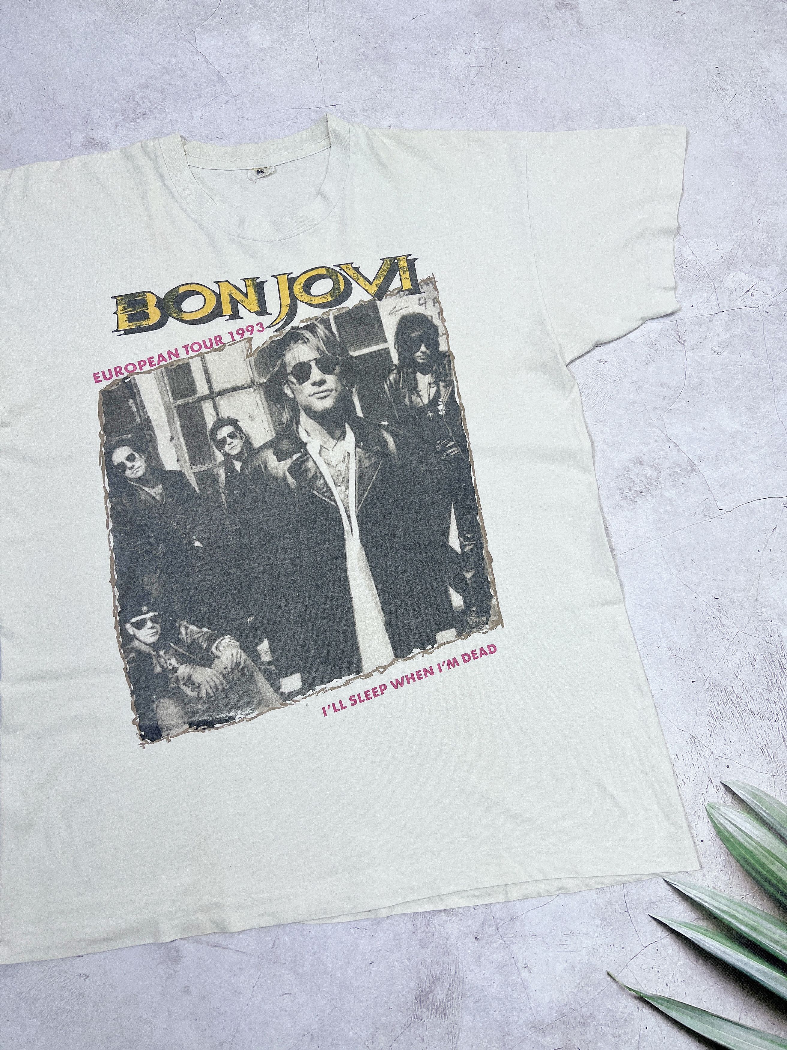 Band Tees × Bon Jovi × Vintage Bon Jovi T-Shirt 1993 I'll Sleep When I'm Dead Eropean Tour Size US L / EU 52-54 / 3 - 2 Thumbnail