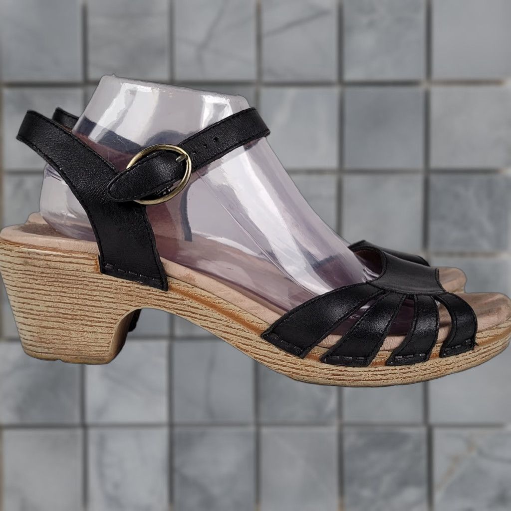 Dansko Dansko Marjory Sandals Black Women's 41 / 10 Casual Travel Party/Cocktail Strappy Buckle Leather Mid Heel Summer Spring Fall Women Shoes Size US 11 / IT 41 - 1 Thumbnail