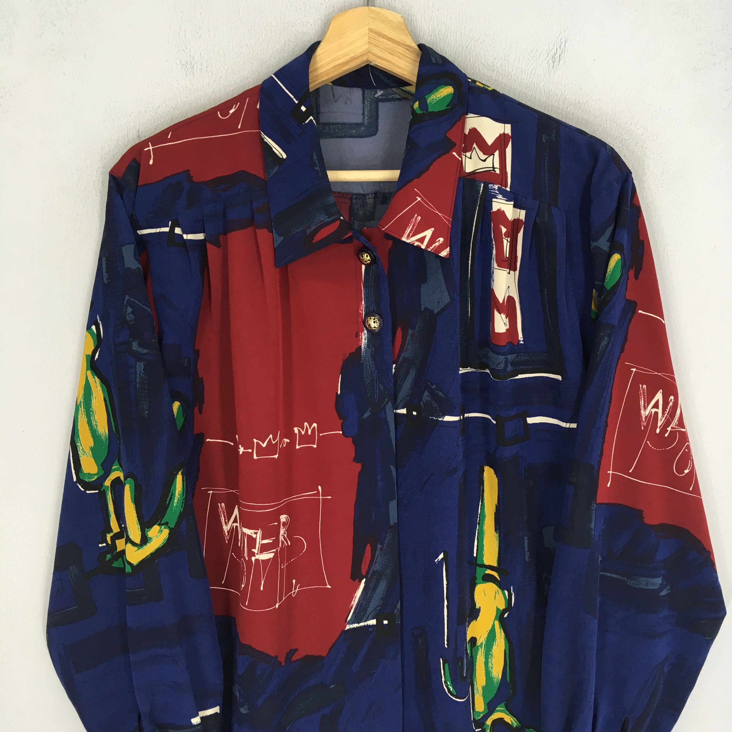 Japanese Brand Vintage Novelty Baroque Silk Shirt Pop Art Pattern JMB Shirt Size M / US 6-8 / IT 42-44 - 3 Thumbnail