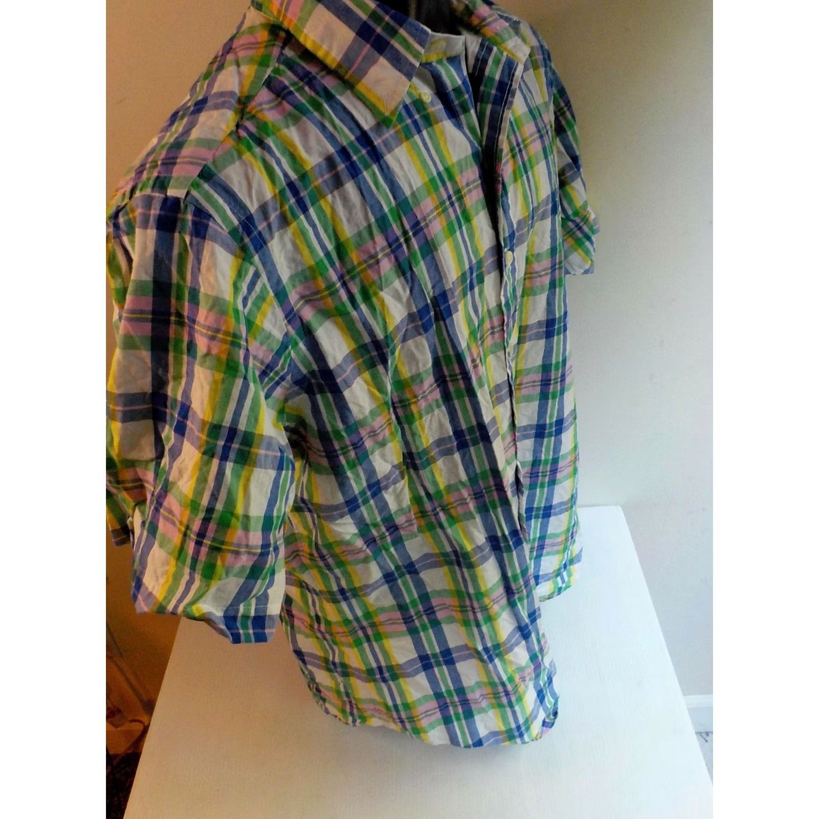 Ralph Lauren Ralph Lauren Classic Fit Plaid Button-Down SS Shirt L White/Blue/Green/Pink Mens Shirt Size US L / EU 52-54 / 3 - 3 Thumbnail