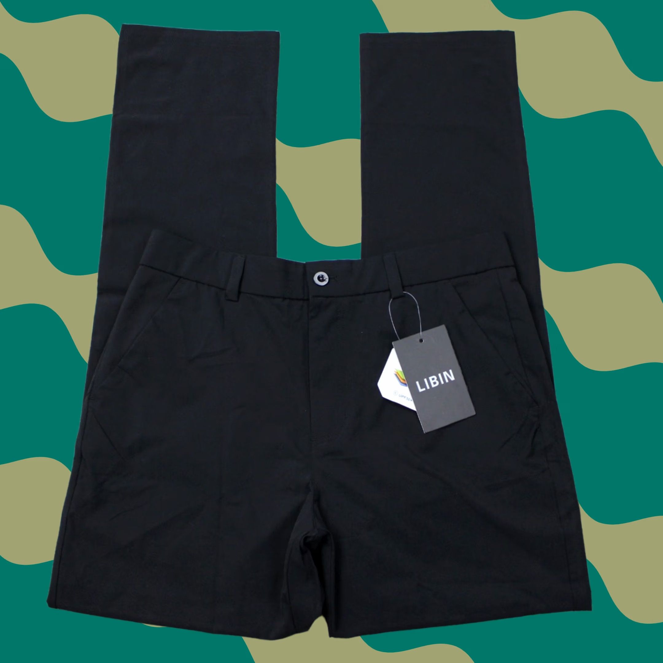 Vintage Libin Pants Mens 32 Black Waterproof UPF 50+ 100% Polyester Inseam 32" Regular Straight Ankle - NWT, 90s Theme, Casual Mens Clothing Size US 32 / EU 48 - 1 Thumbnail
