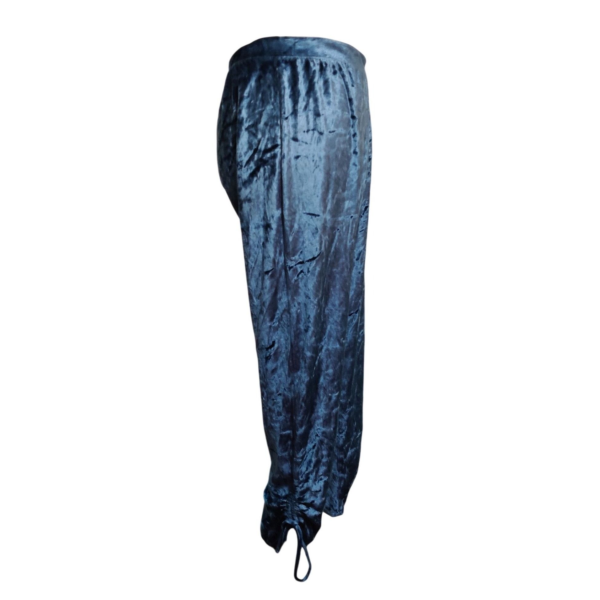 Gap Love By Gap M Womens Blue Velour Pants Stretch Pull On Comfo Size 29" - 4 Thumbnail