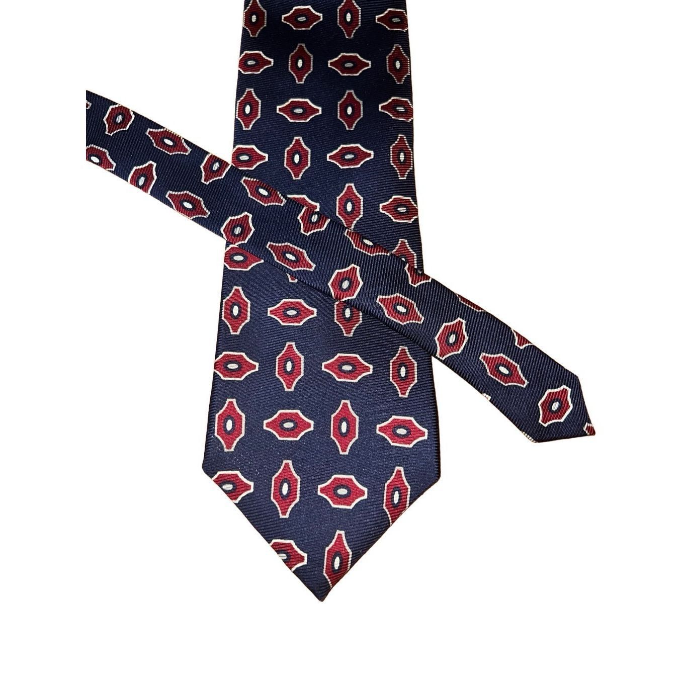 Burberry Burberry London Vintage Navy & Red Geometric Handmade 100% S Size ONE SIZE - 1 Thumbnail