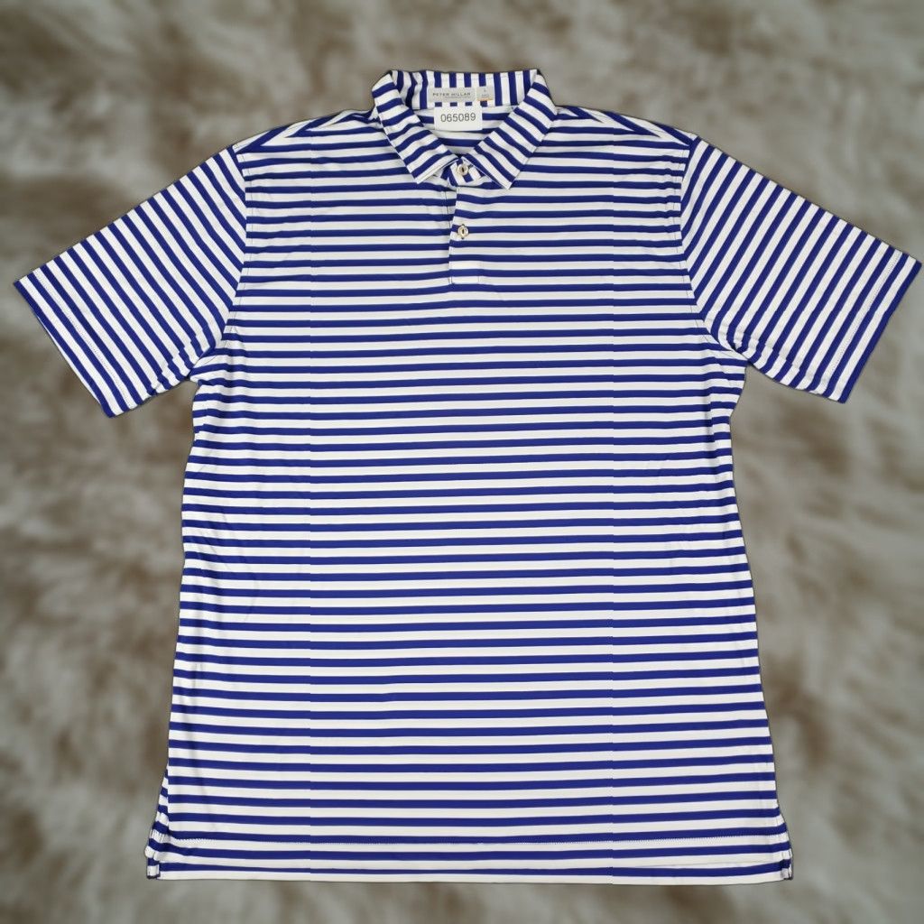 Peter Millar Peter Millar Polo Shirt Mens L Blue Striped Featherweight Golf Short Sleeve Size US L / EU 52-54 / 3 - 1 Thumbnail