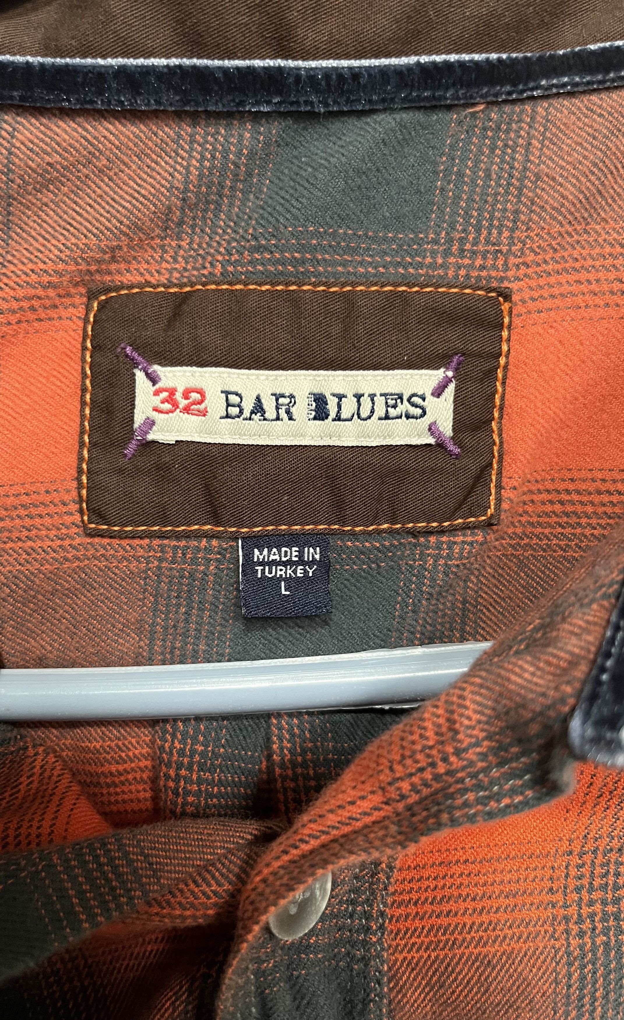 Other 32 Bar Blues Orange & Black Plaid Flannel (L) Size US L / EU 52-54 / 3 - 3 Thumbnail