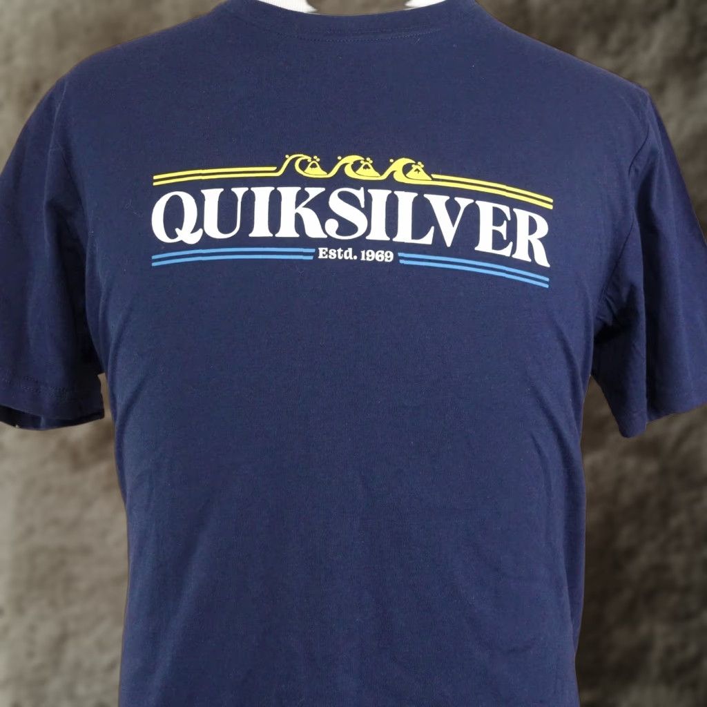 Quiksilver Quiksilver Shirt Mens Large Navy Blue Graphic Logo Surf Estd 1969 Cotton Tee Size US L / EU 52-54 / 3 - 1 Thumbnail