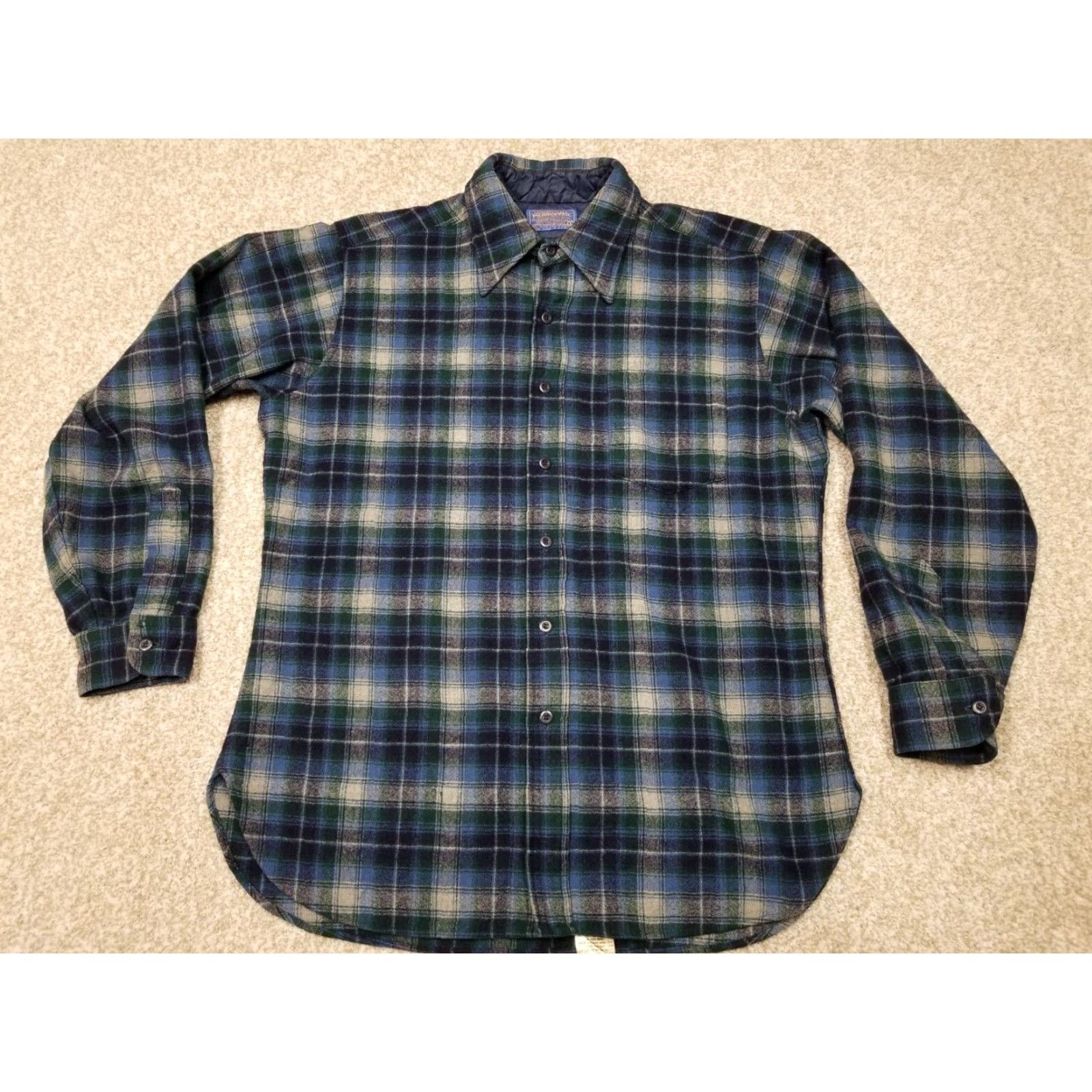 Pendleton VINTAGE Pendleton Wool Shirt Men L Blue Plaid Work Outdoors 100% Pure Virgin Wool Button-Up Shirt Mens Regular Large Blue Plaid 100% Wool Size US L / EU 52-54 / 3 - 2 Thumbnail