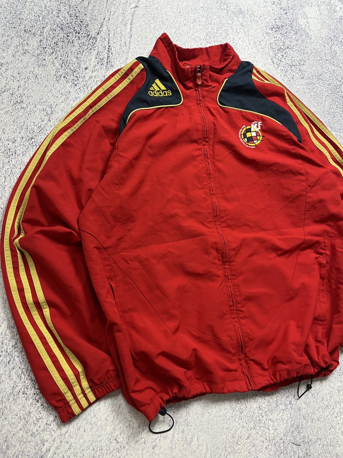 Adidas × Vintage Adidas 2000s Vintage RFEF Spain Football Nylon Track Jacket Size US L / EU 52-54 / 3 - 4 Thumbnail