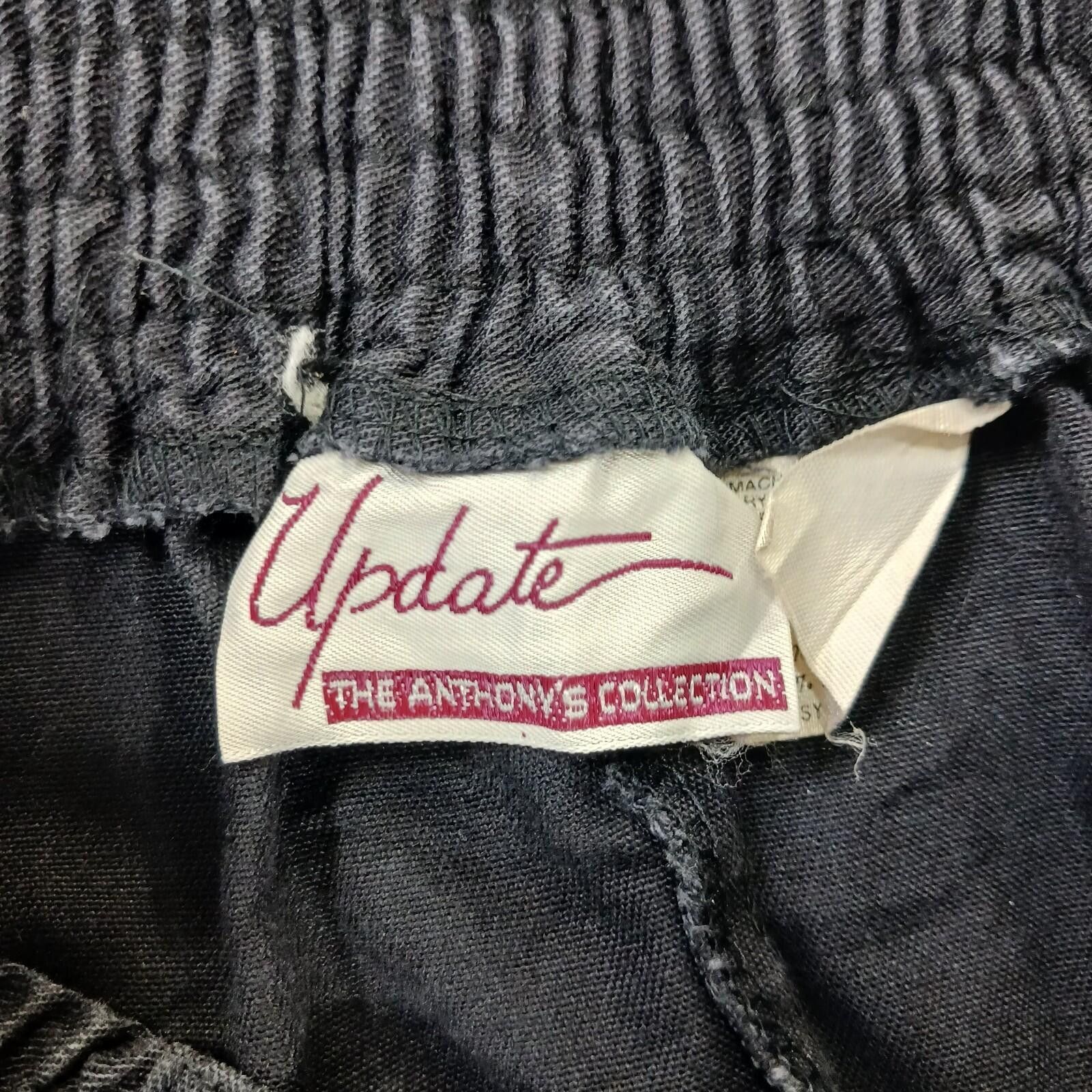 Other Vintage Anthony Collection Women BLK Elastic Waist Skirt 12 Size 34" / US 12 / IT 48 - 3 Thumbnail