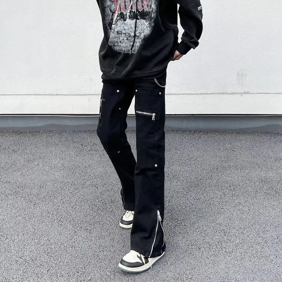 Japanese Brand × Jean Retro loose zipper straight leg jeans Size US 32 / EU 48 - 3 Thumbnail