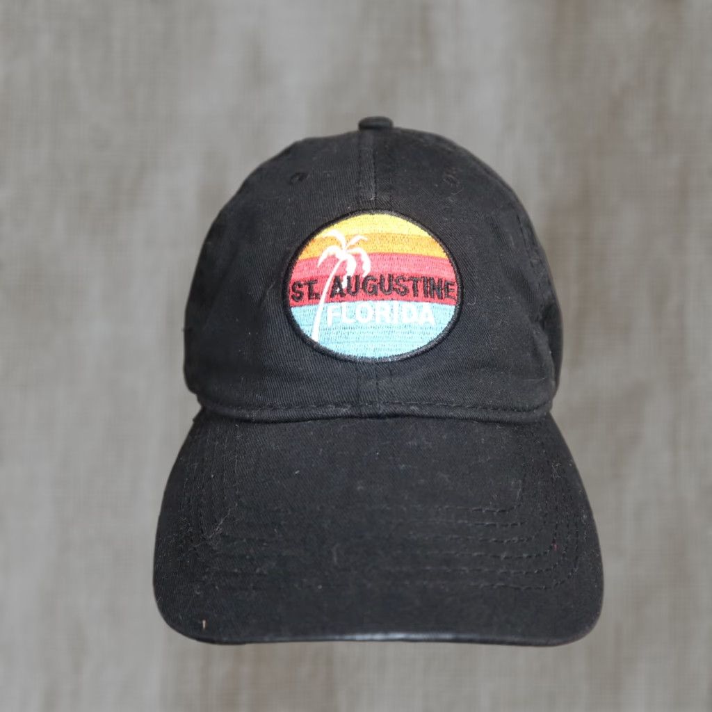 Bally Embroidered Hat Ball Cap Strapback Adjustable Beige Black St. Augustine Florida Size ONE SIZE - 1 Thumbnail