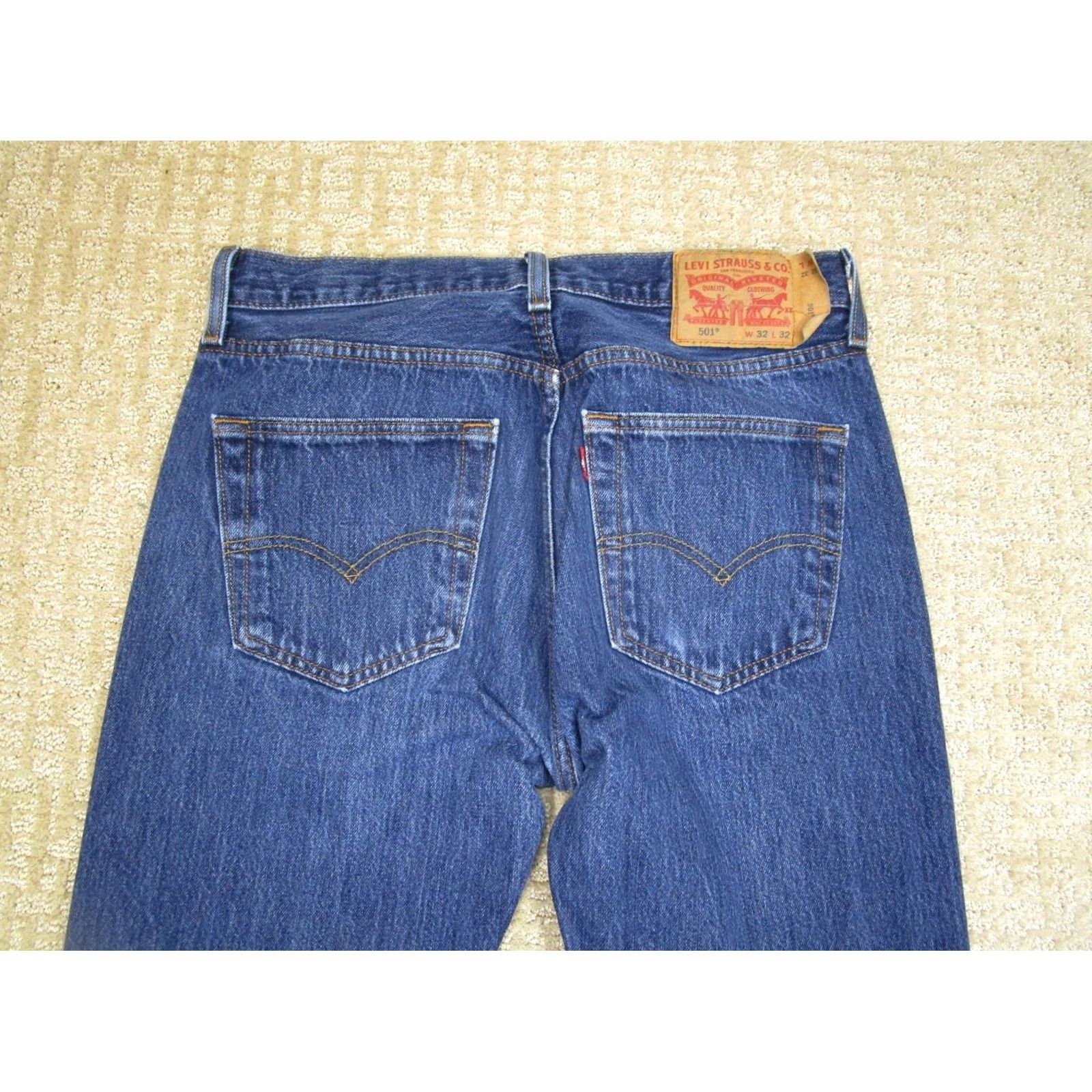 Levi's Levi's 501 Jeans Men 32x32 Blue Button Fly Original Fit Denim Pants Regular Waist 5-Pocket Logo Washington Not applicable? Size US 32 / EU 48 - 4 Thumbnail