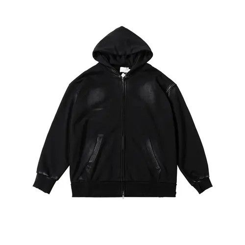 VIBE Dirty Washed High Street Homber Hoodie Sweatshirt Zipper y2k Size US L / EU 52-54 / 3 - 1 Thumbnail