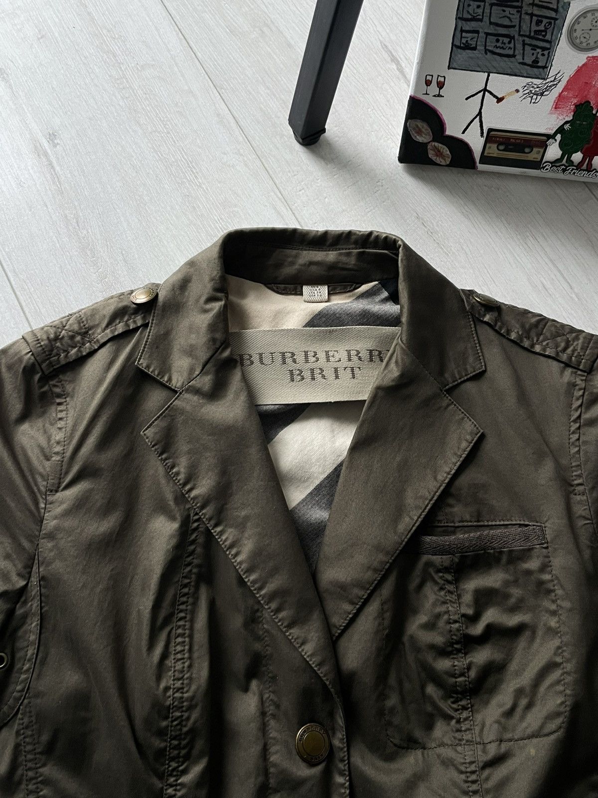 Burberry Burberry Brit Light Khaki Green Blazer Jacket Size XS / US 0-2 / IT 36-38 - 6 Thumbnail