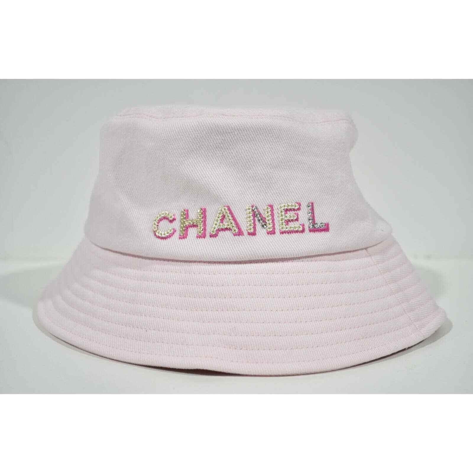 Chanel Chanel Denim Crystal Sequin Sun Cloche Bucket Hat Medium M Size ONE SIZE - 1 Thumbnail