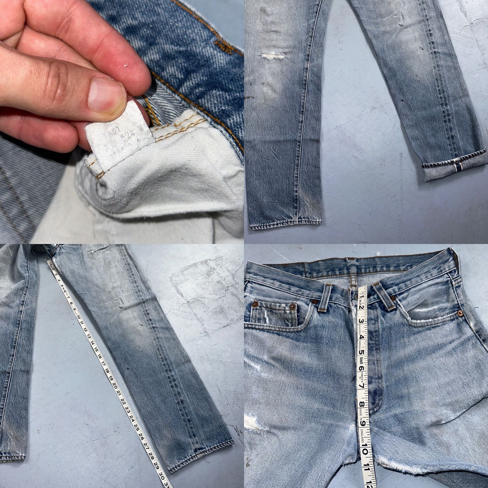Levi's VINTAGE Levi's 501 Jeans 80s Redline Selvedge USA XX Light Wash 30x34 28 Regular Men Blue Cotton Denim Straight Jeans Mens Size US 28 / EU 44 - 8 Thumbnail