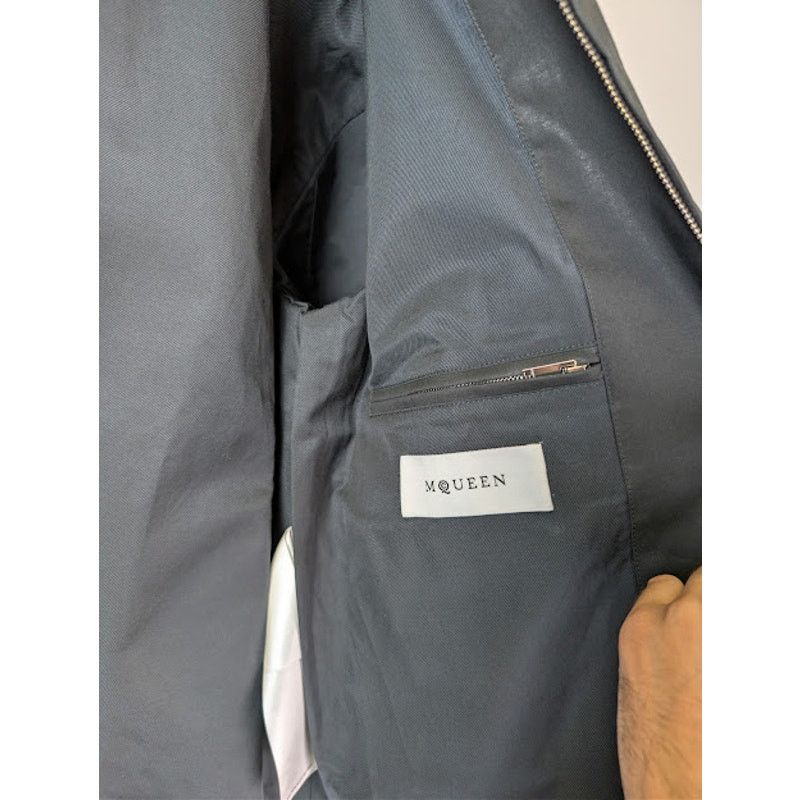 Alexander McQueen o1rshd1 Shearling Detail Blouson Jacket in Black Size US M / EU 48-50 / 2 - 8 Thumbnail